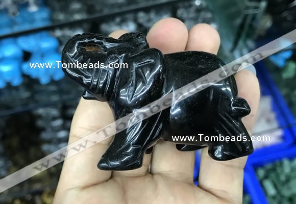 CDN519 33*65*45mm elephant black agate decorations wholesale