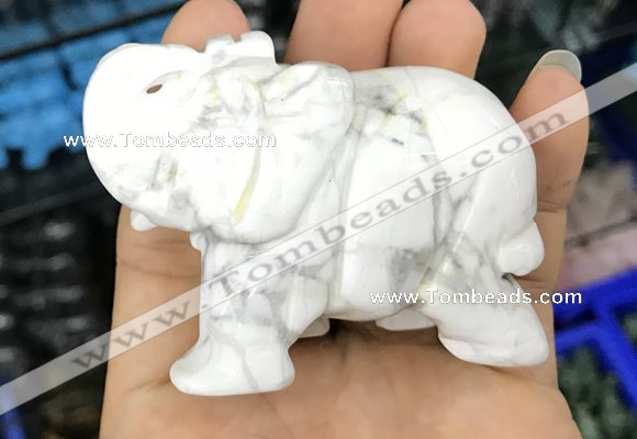 CDN532 35*80*55mm elephant white howlite decorations wholesale