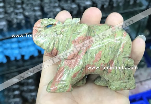 CDN534 35*80*55mm elephant unakite decorations wholesale