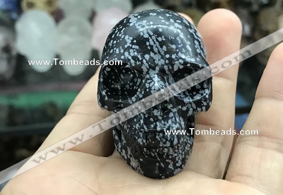 CDN555 35*50*40mm skull snowflake obsidian decorations wholesale