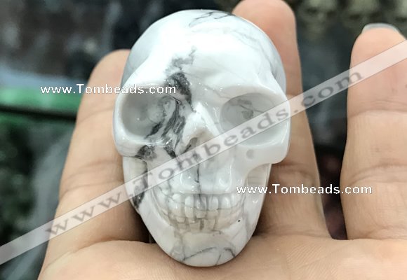 CDN562 35*50*40mm skull white howlite decorations wholesale