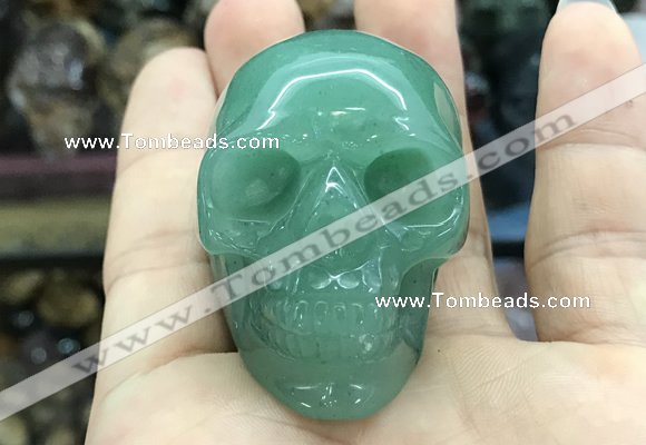 CDN563 35*50*40mm skull green aventurine decorations wholesale