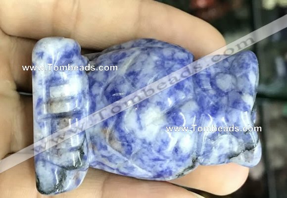 CDN572 35*50mm owl blue spot stone decorations wholesale