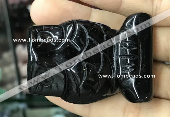 CDN577 35*50mm owl black agate decorations wholesale