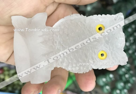 CDN585 50*80mm owl white crystal decorations wholesale