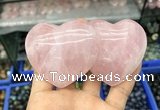 CDN591 50*90mm double heart rose quartz decorations wholesale