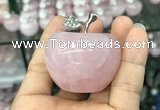 CDN596 32*45mm apple rose quartz decorations wholesale