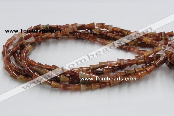 CDQ05 15.5 inches 8*11mm trumpet-shaped natural red quartz beads