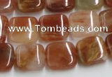 CDQ07 15.5 inches 14*14mm square natural red quartz beads wholesale