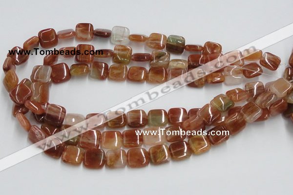 CDQ07 15.5 inches 14*14mm square natural red quartz beads wholesale