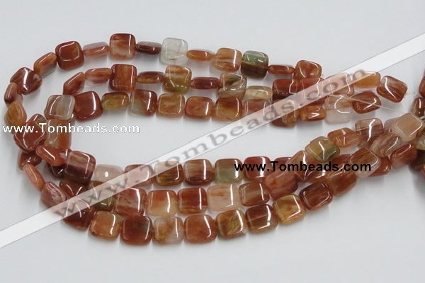 CDQ16 15.5 inches 10*10mm square natural red quartz beads wholesale