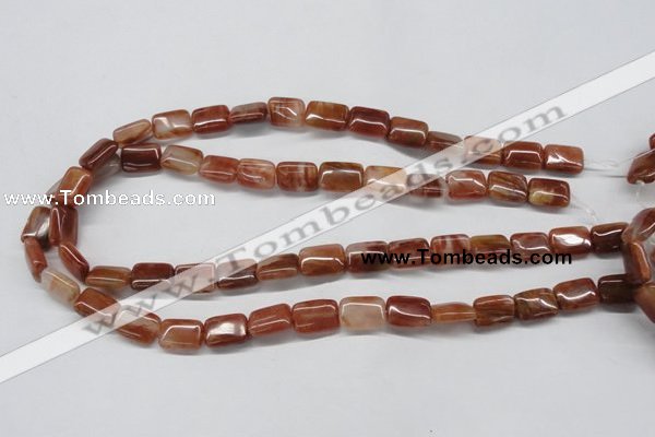 CDQ19 15.5 inches 8*10mm rectangle natural red quartz beads wholesale