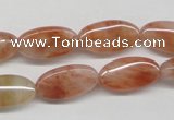 CDQ24 15.5 inches 10*17mm oval natural red quartz beads wholesale