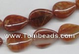 CDQ25 15.5 inches 13*18mm flat teardrop natural red quartz beads