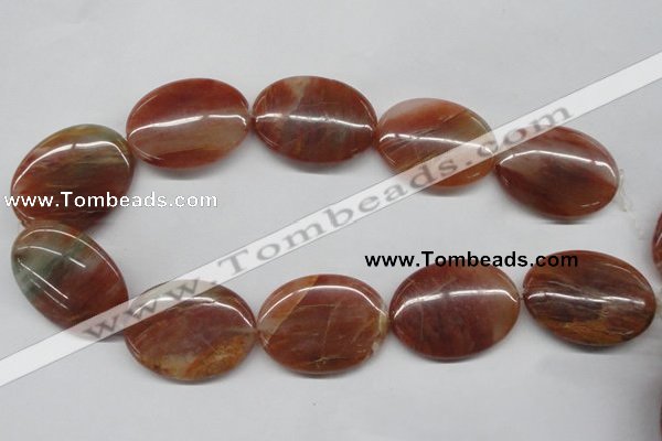 CDQ27 15.5 inches 30*40mm oval natural red quartz beads