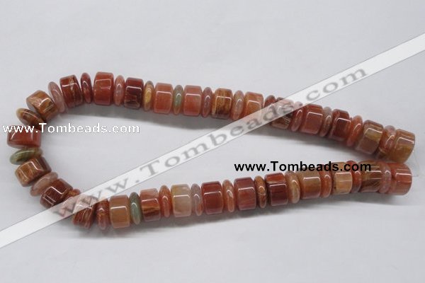 CDQ33 15.5 inches 5*16mm & 10*16mm rondelle natural red quartz beads