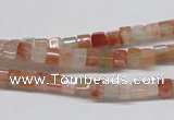 CDQ35 15.5 inches 4*4mm cube natural red quartz beads wholesale