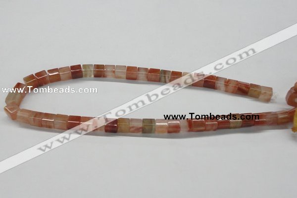 CDQ36 15.5 inches 8*8mm cube natural red quartz beads wholesale