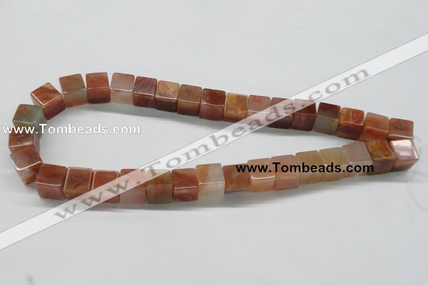 CDQ37 15.5 inches 12*12mm cube natural red quartz beads wholesale