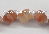 CDQ38 15.5 inches 6*6mm cube natural red quartz beads wholesale