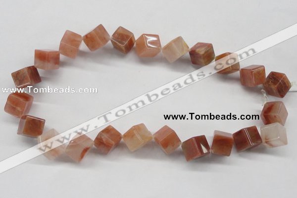 CDQ38 15.5 inches 6*6mm cube natural red quartz beads wholesale