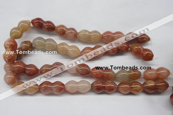 CDQ42 15.5 inches 15*30mm calabash natural red quartz beads