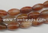 CDQ43 15.5 inches 7*13mm rice natural red quartz beads wholesale