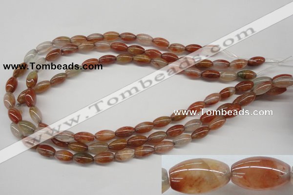 CDQ43 15.5 inches 7*13mm rice natural red quartz beads wholesale