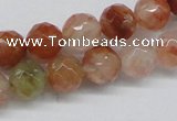 CDQ48 15.5 inches 6mm faceted round natural red quartz beads