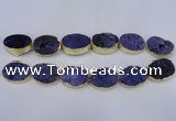 CDQ502 20*30mm - 22*30mm oval druzy quartz beads wholesale