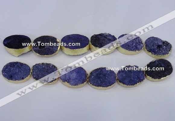 CDQ502 20*30mm - 22*30mm oval druzy quartz beads wholesale