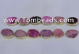 CDQ503 20*30mm - 22*30mm oval druzy quartz beads wholesale