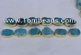 CDQ505 20*30mm - 22*30mm oval druzy quartz beads wholesale