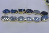 CDQ507 20*30mm - 22*30mm oval druzy quartz beads wholesale