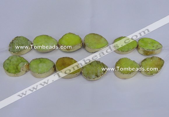 CDQ510 20*30mm - 22*30mm teardrop druzy quartz beads wholesale