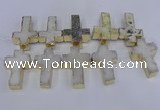 CDQ526 28*45mm - 30*47mm cross druzy quartz beads wholesale