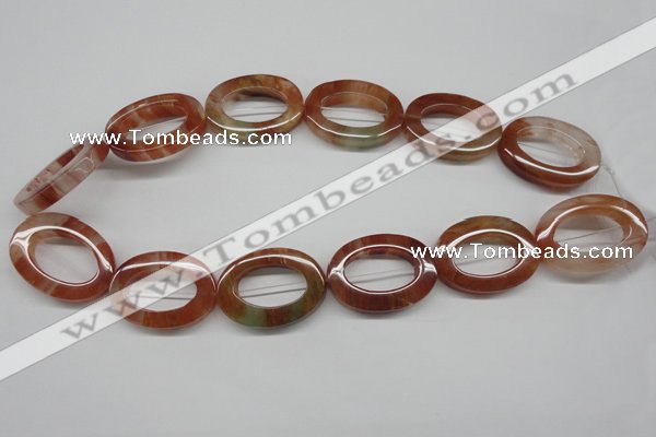 CDQ55 15.5 inches 25*35mm oval donut natural red quartz beads wholesale