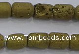 CDQ601 8 inches 6*8mm drum druzy quartz beads wholesale