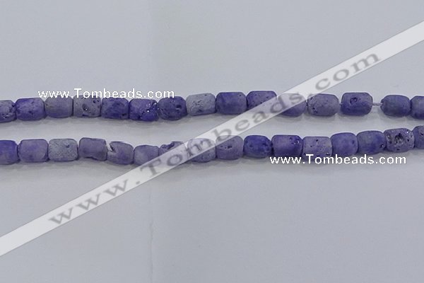 CDQ602 8 inches 6*8mm drum druzy quartz beads wholesale