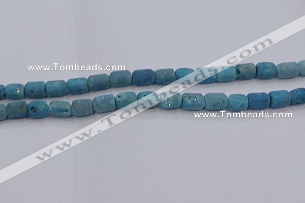 CDQ605 8 inches 6*8mm drum druzy quartz beads wholesale