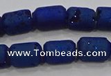 CDQ607 8 inches 6*8mm drum druzy quartz beads wholesale