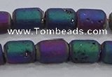 CDQ614 8 inches 6*8mm drum druzy quartz beads wholesale