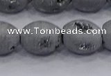 CDQ620 8 inches 10*12mm rice druzy quartz beads wholesale