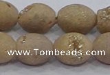 CDQ622 8 inches 10*12mm rice druzy quartz beads wholesale