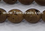 CDQ623 8 inches 10*12mm rice druzy quartz beads wholesale