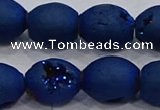 CDQ628 8 inches 10*12mm rice druzy quartz beads wholesale