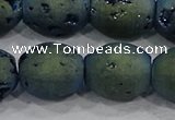 CDQ640 8 inches 12*14mm rice druzy quartz beads wholesale