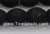 CDQ643 8 inches 12*14mm rice druzy quartz beads wholesale