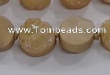 CDQ703 8 inches 12mm coin druzy quartz beads wholesale