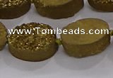 CDQ712 8 inches 13*18mm oval druzy quartz beads wholesale